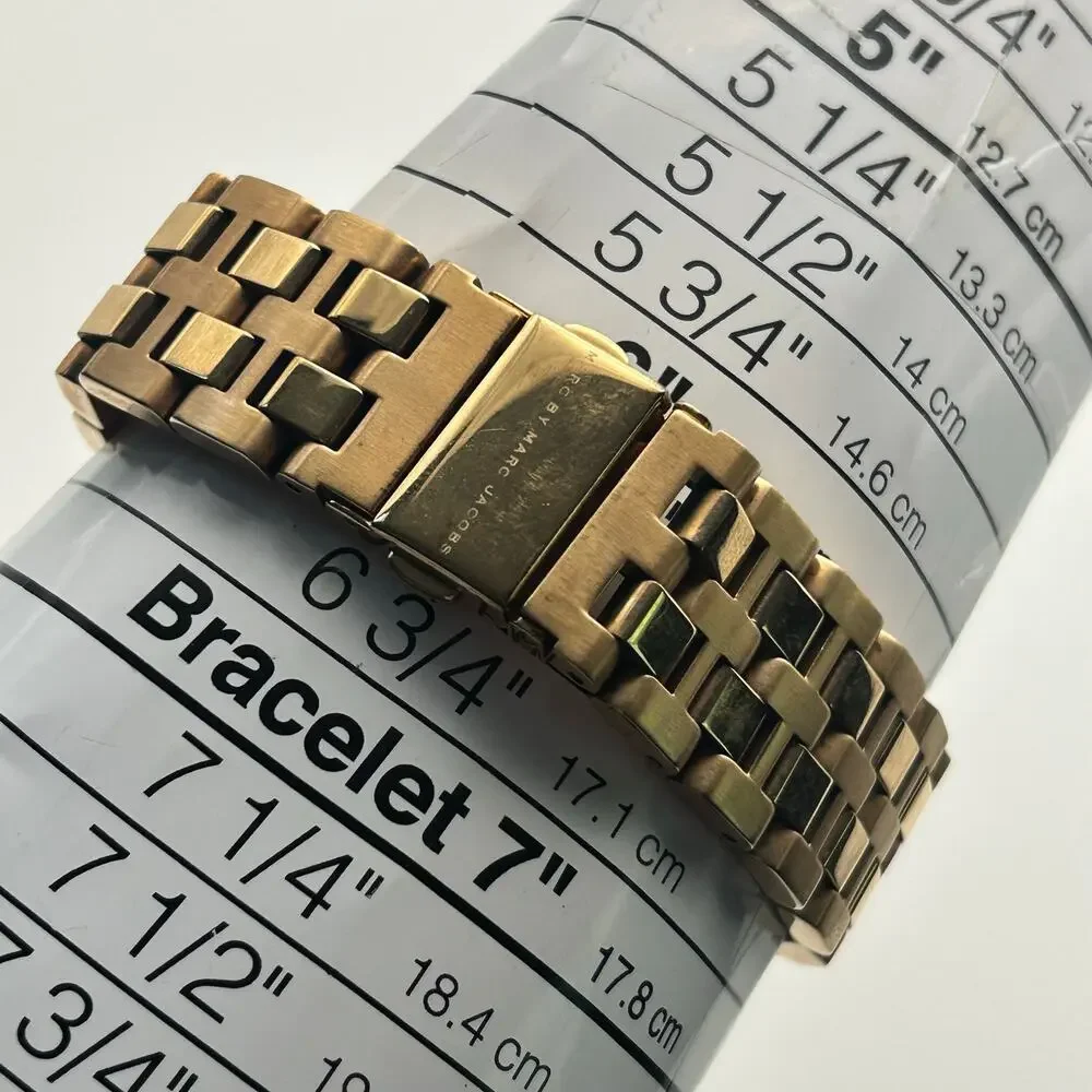 Marc Jacobs Fergus Watch Rose-gold Orange Dial Working New Battery